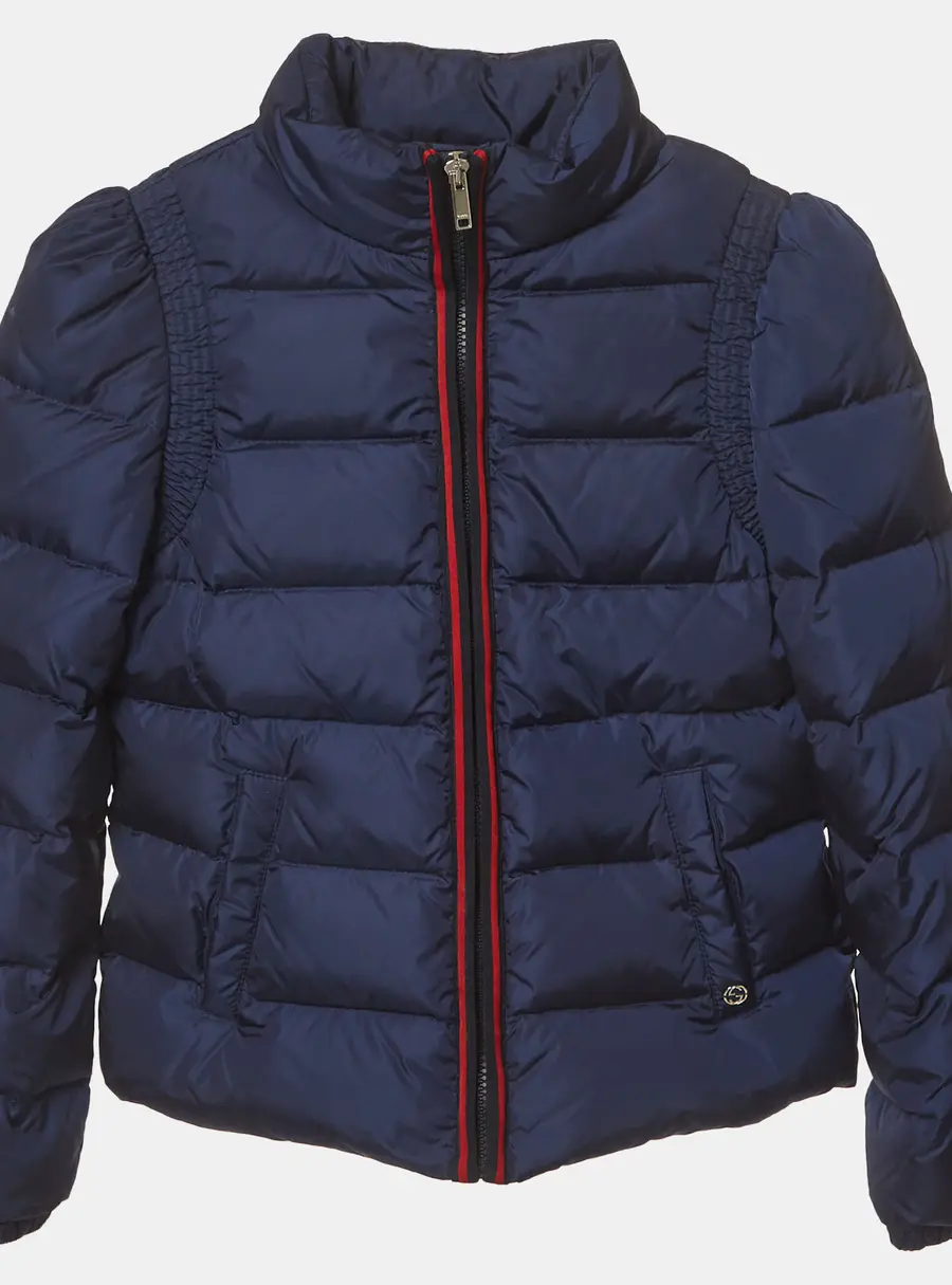 Gucci Navy Blue Quilted Nylon Puffer Down Jacket 10 Yrs