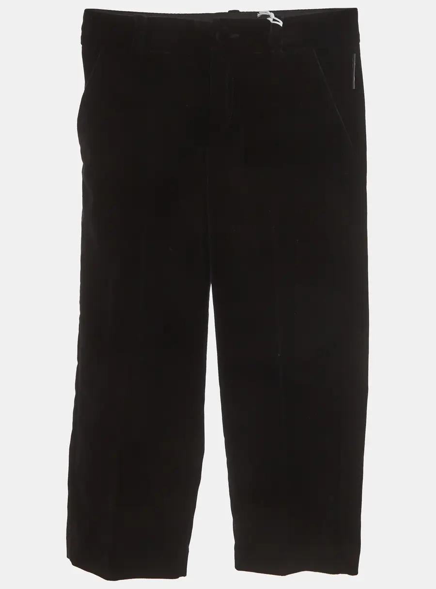 Gucci Kids Black Velvet Straight Leg Trousers 4 Yrs