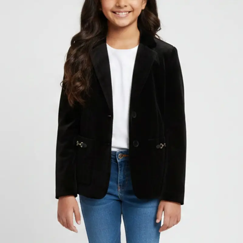 Gucci Kids Black Velvet Horsebit Trim Jacket 10 Yrs