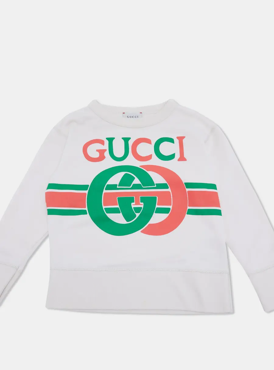 Gucci Kids Beige Interlocking GG Cotton Sweatshirt 5Yr