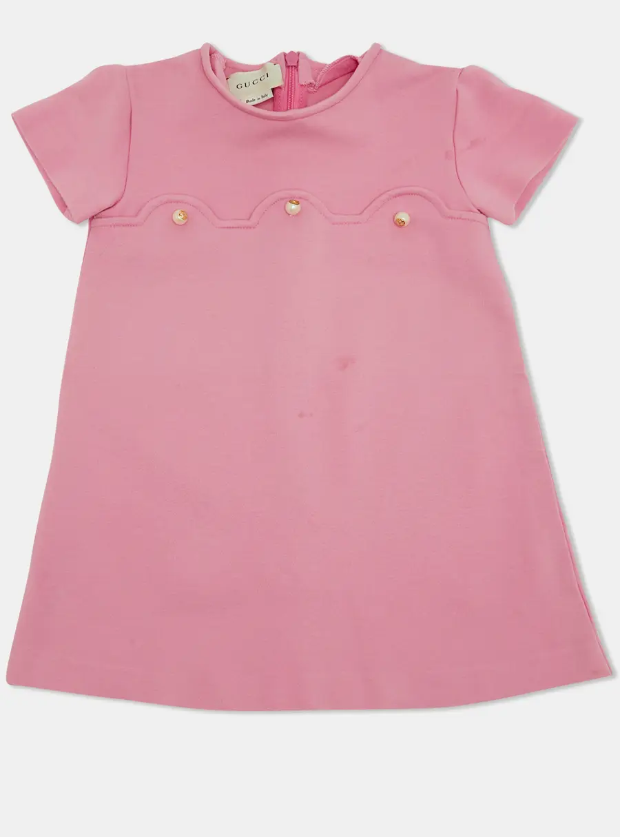 Gucci Kids Pink Jersey A-Line Dress 24 M
