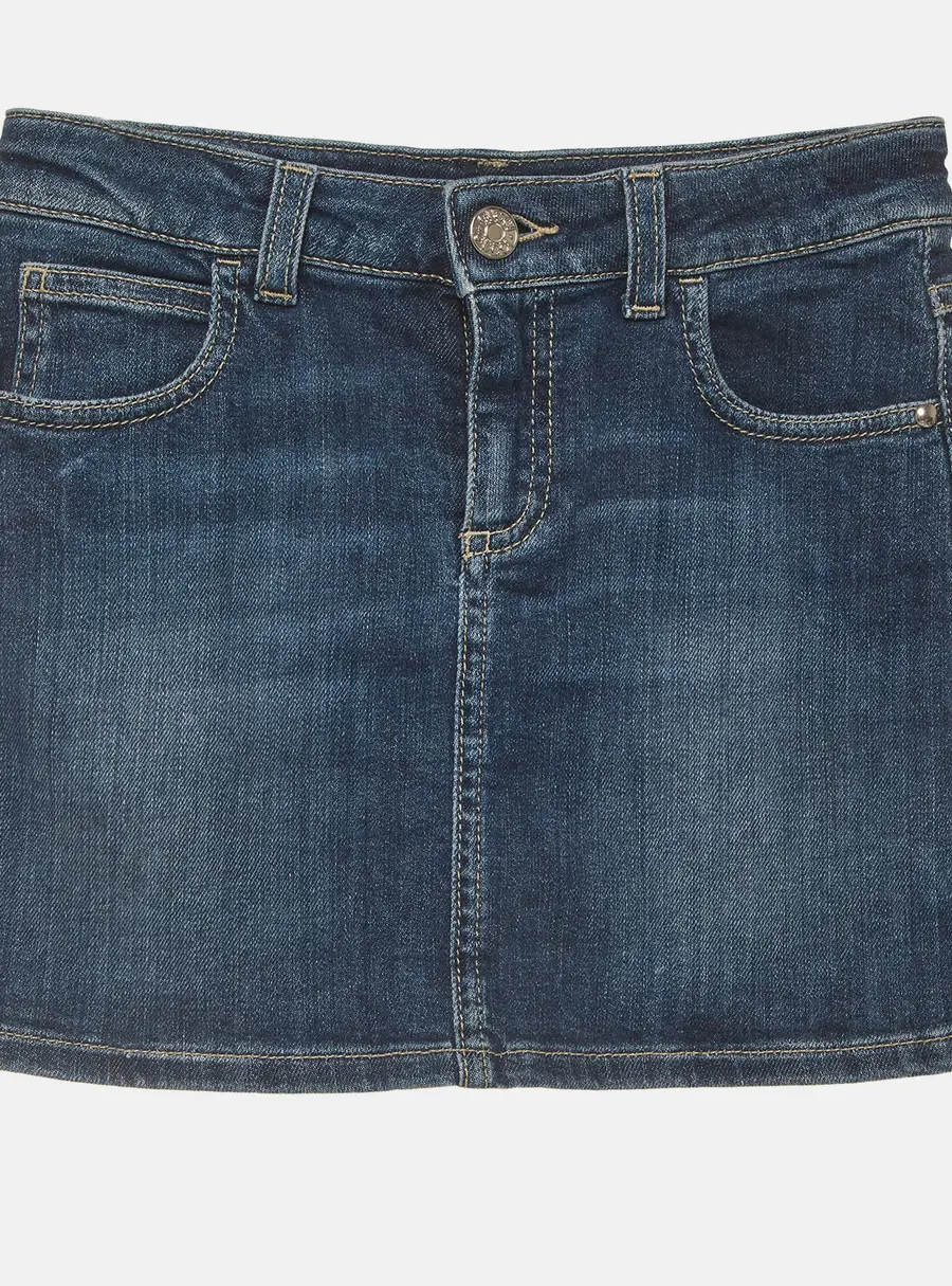 Gucci Kids Blue Logo Embroidered Denim Mini Skirt 8 Yrs