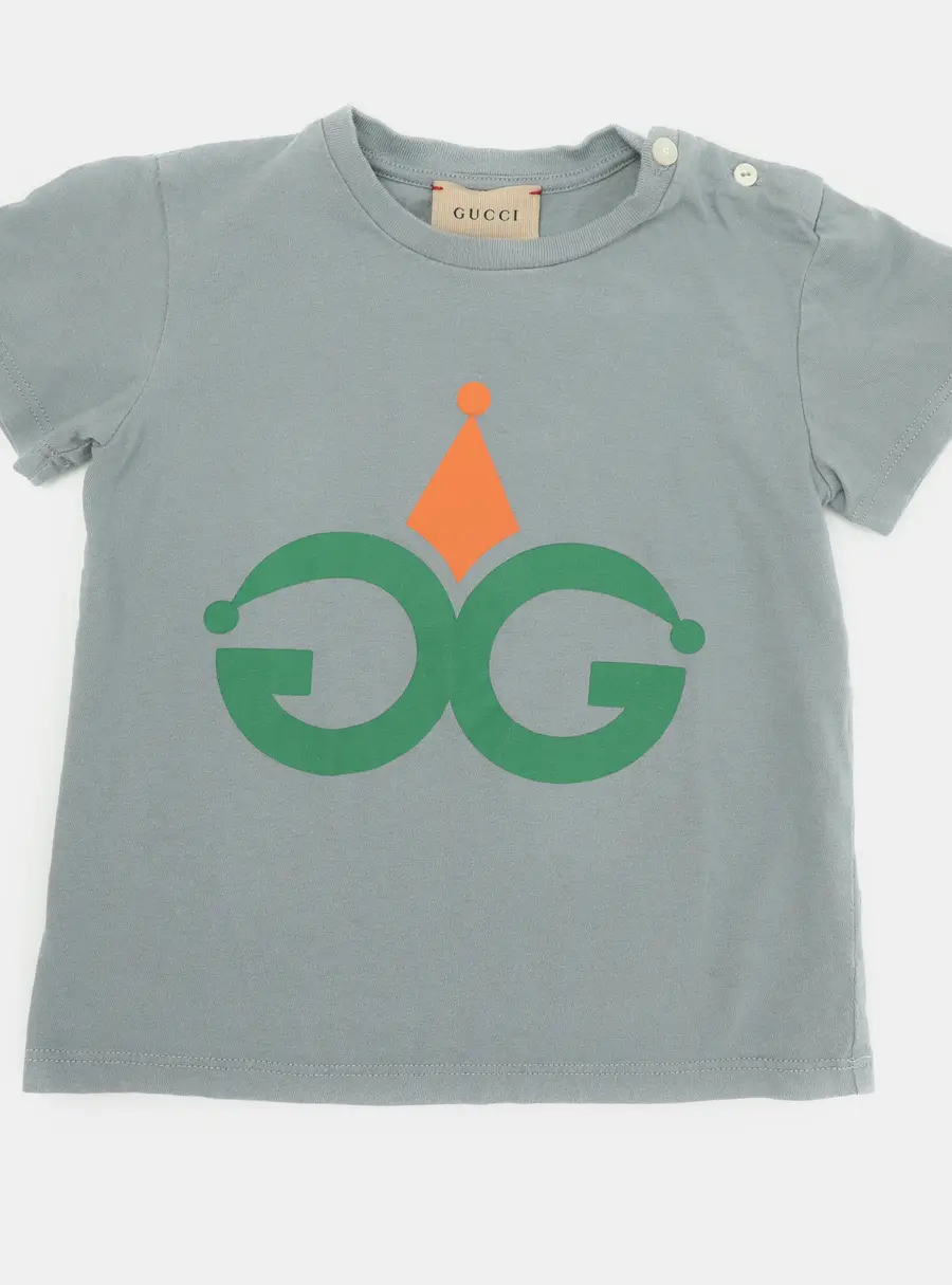 Gucci Grey GG Printed Cotton T-Shirt 24 months