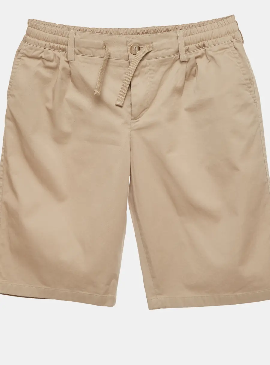 Dolce & Gabbana Beige Logo Plaque Stretch Cotton Shorts 9/10 Yrs