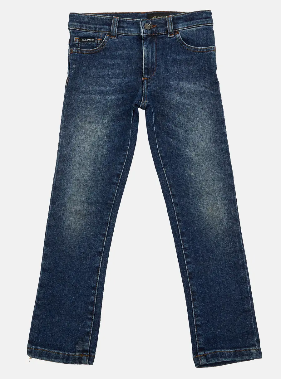 Dolce & Gabbana Kids Blue Denim Straight Leg Jeans 5Yrs