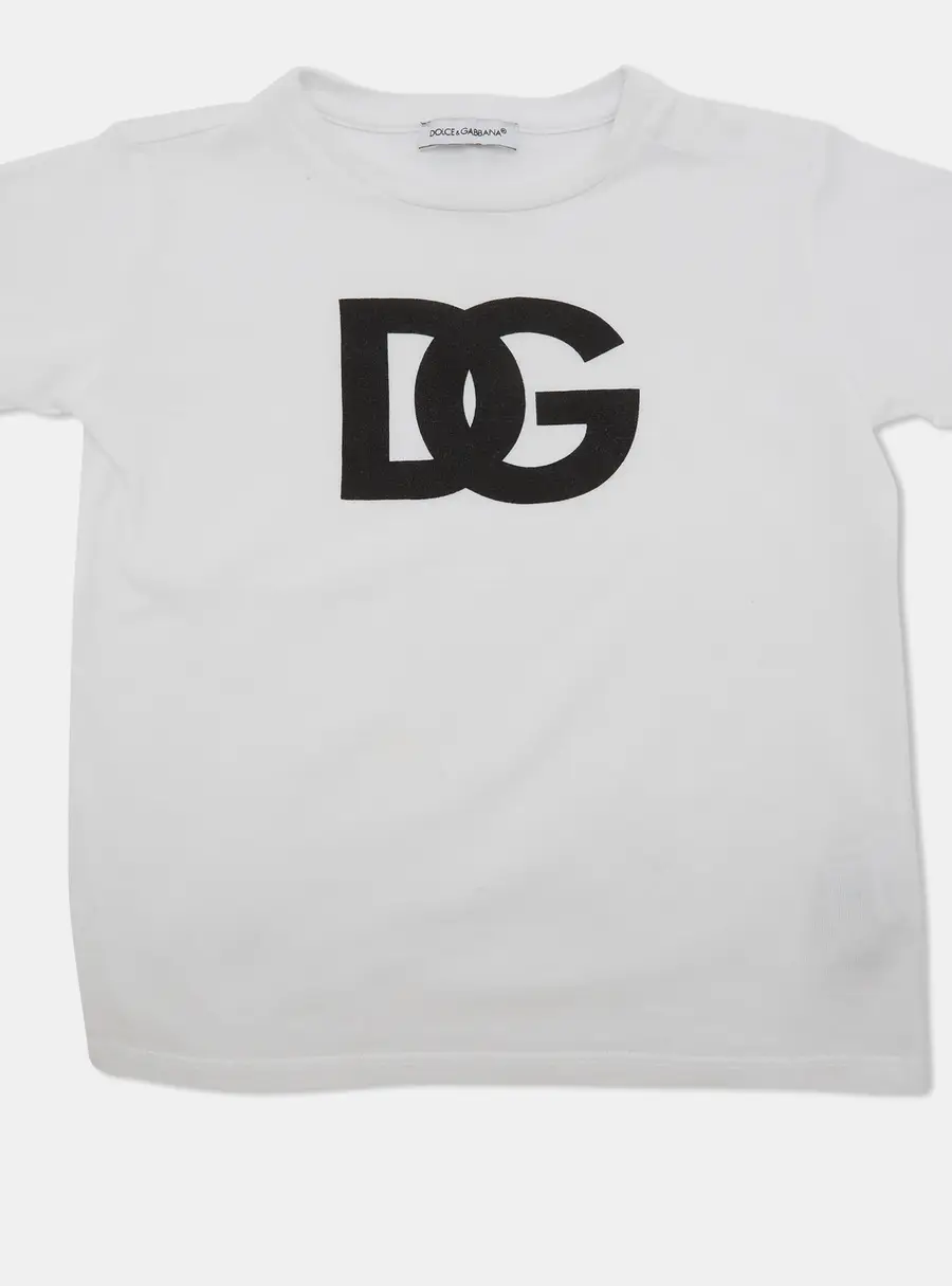 Dolce & Gabbana Kids White Logo Graphic Jersey T-Shirt 18-24 M