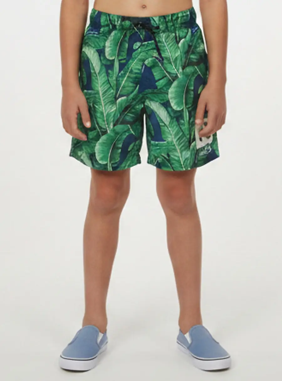 Dolce & Gabbana Kids Green Banana Tree Print Synthetic Swim Shorts 10 Yrs