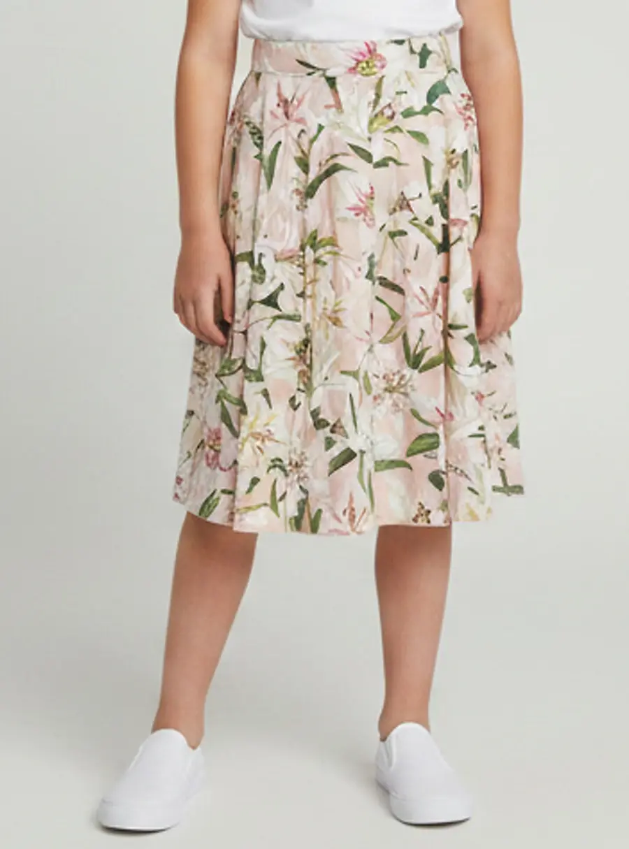 Dolce & Gabbana Pink Floral Print Cotton A-line Skirt 11/12 Yrs