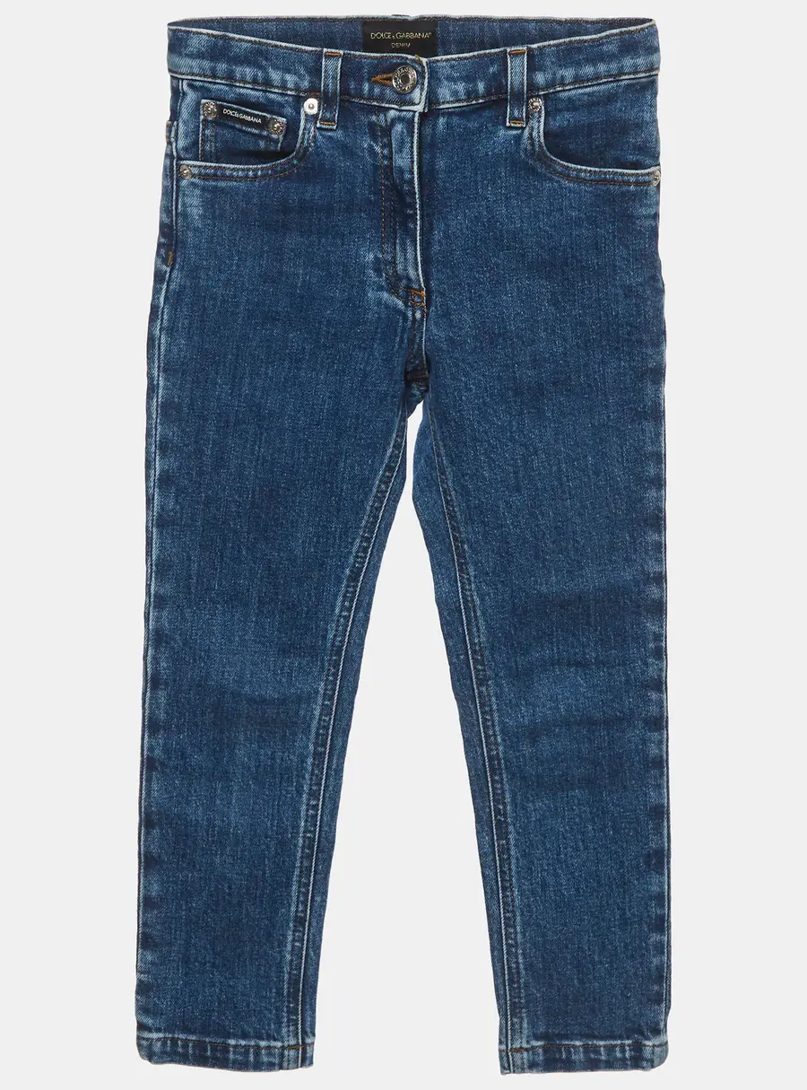 Dolce & Gabbana Kids Blue Denim Straight Fit Jeans 6 Yrs/Waist 22"