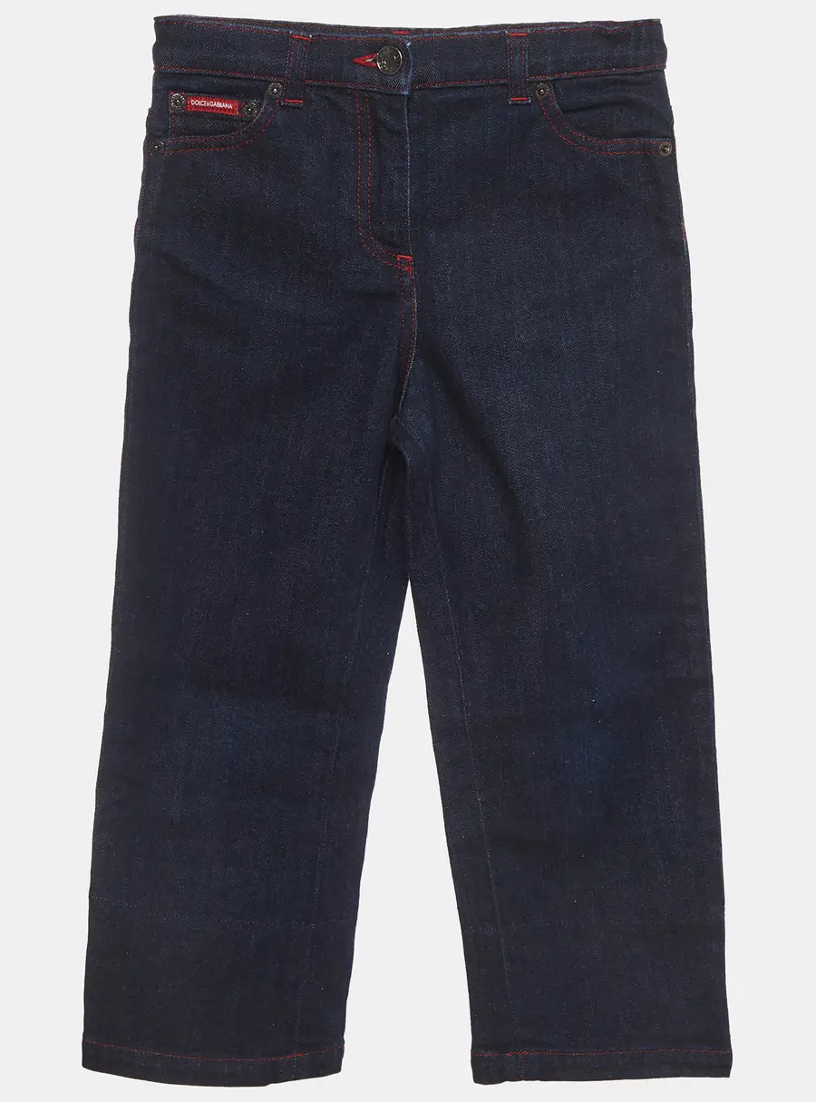 Dolce & Gabbana Kids Blue Denim Wide Leg Jeans 6 Yrs/Waist 23"