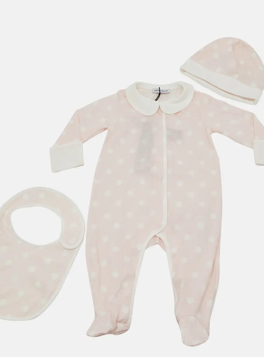 Dolce & Gabbana Kids Cotton 3 Pc Sleepsuit Set 3-6 M
