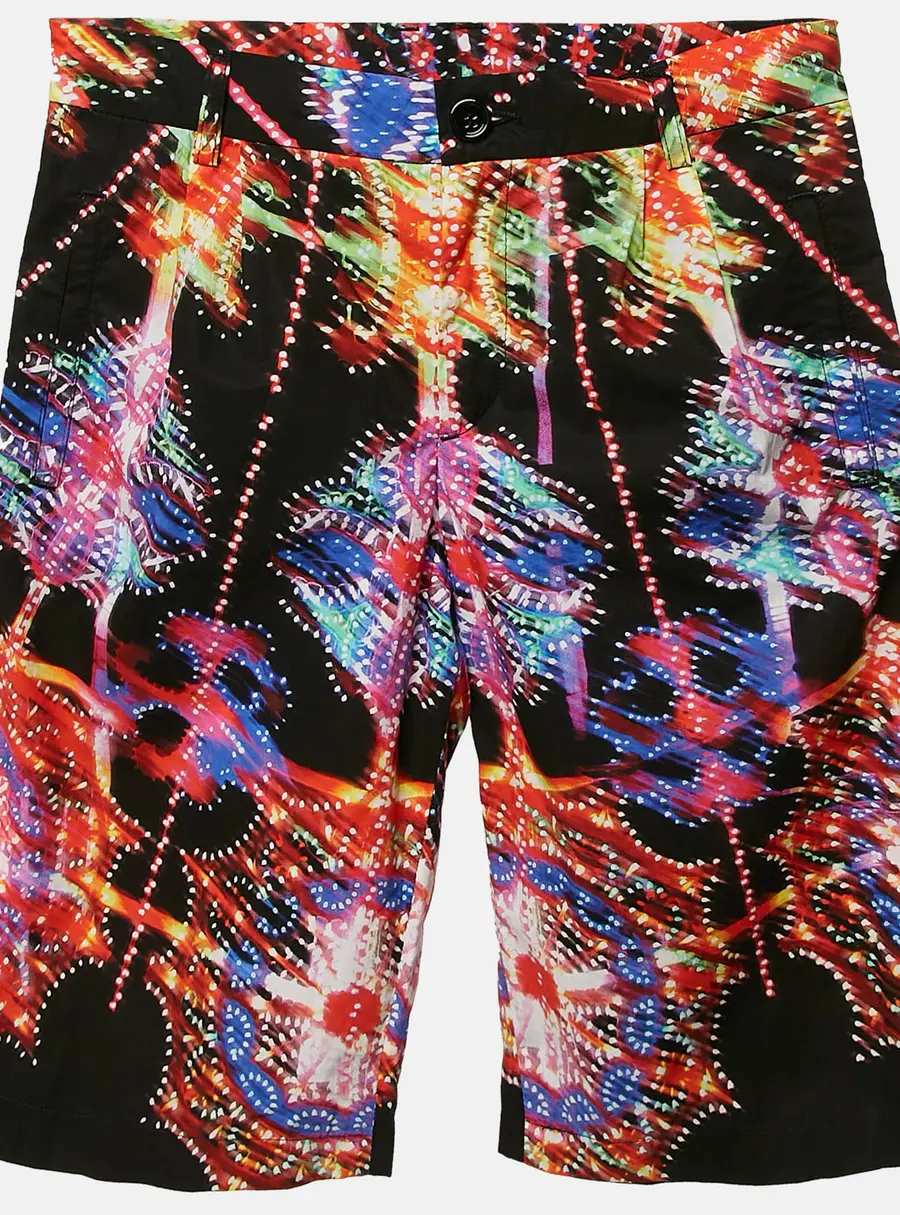 Dolce & Gabbana Kids Black Printed Cotton Bermuda Shorts 9/10 Yrs