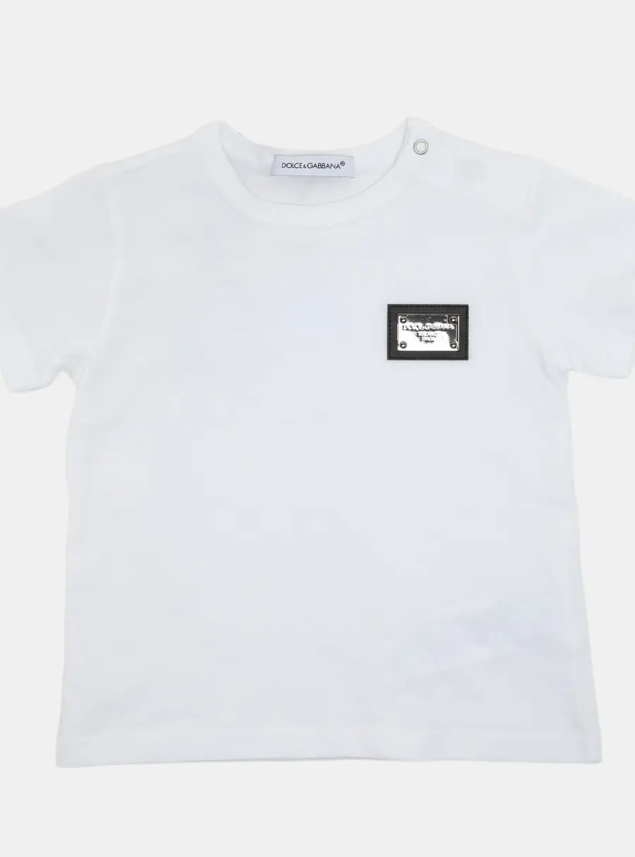 Dolce & Gabbana White Jersey Logo T Shirt 6-9 Month