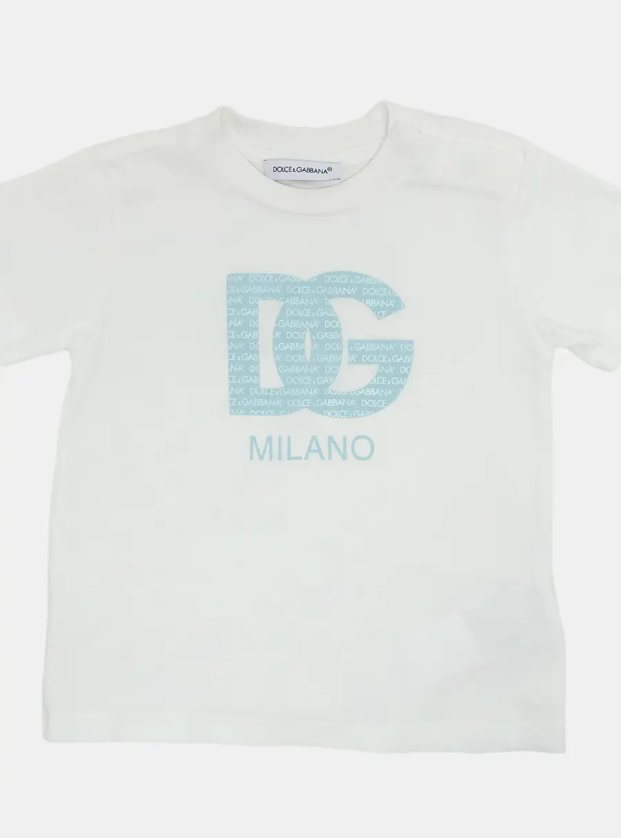 Dolce & Gabbana White Jersey Logo T-Shirt 6-9 Month