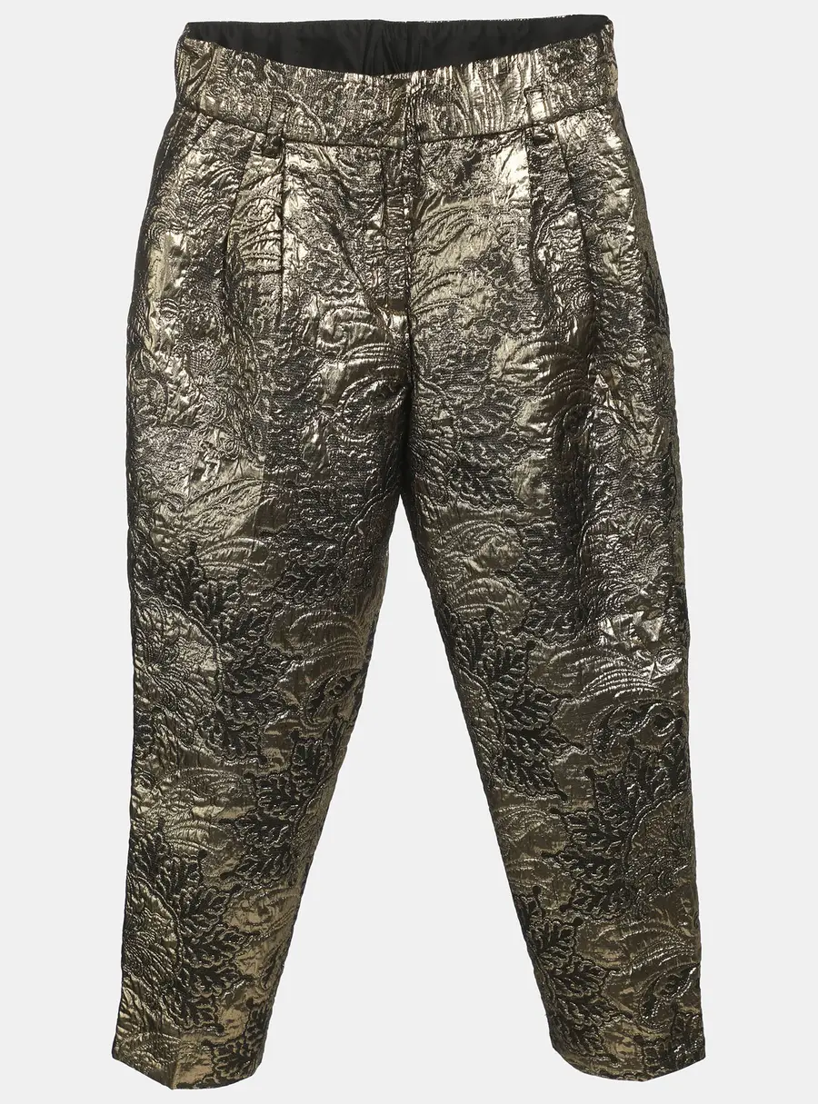 Dolce & Gabbana Gold Jacquard Fabric Pants 7-8 Yrs