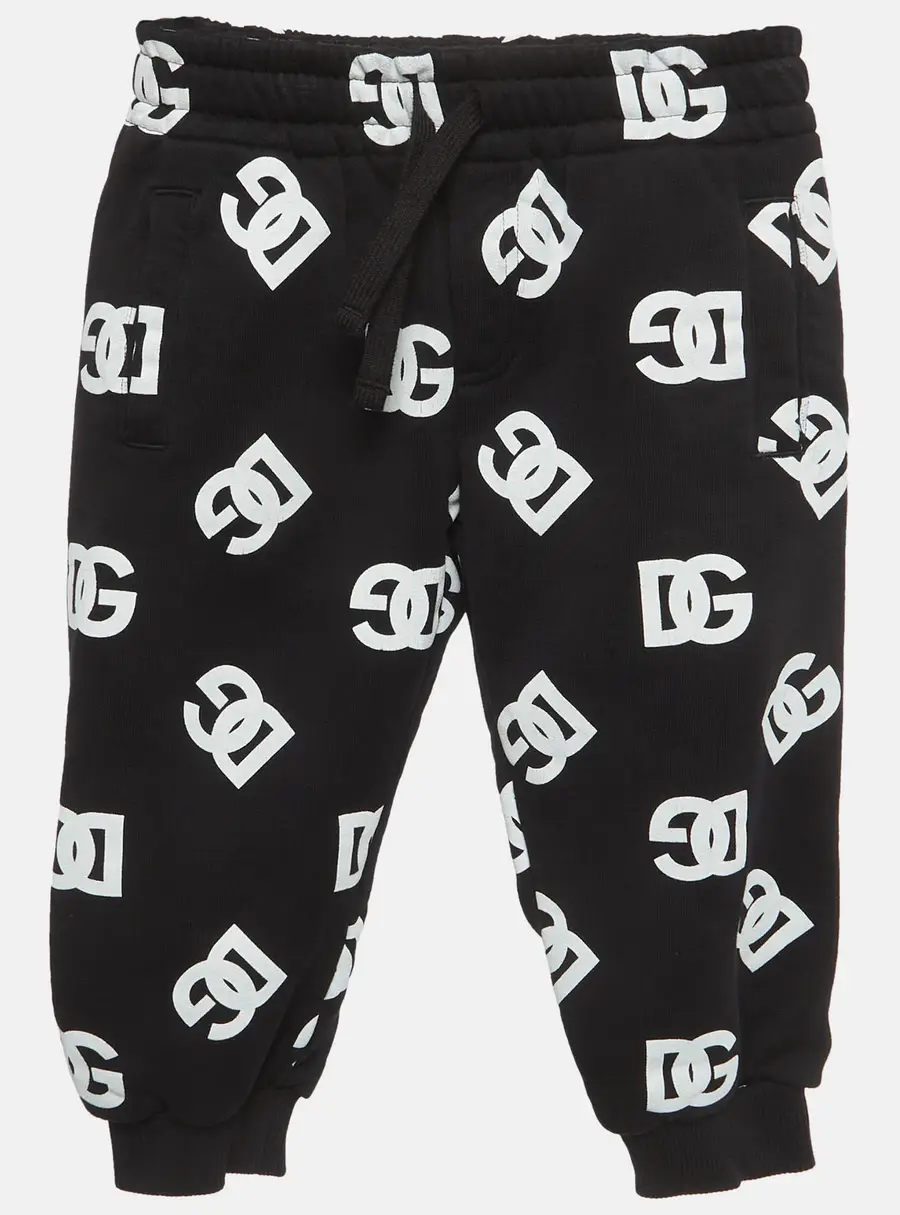 Dolce & Gabbana Kids White/Black Logo Print Cotton Set 2Yrs