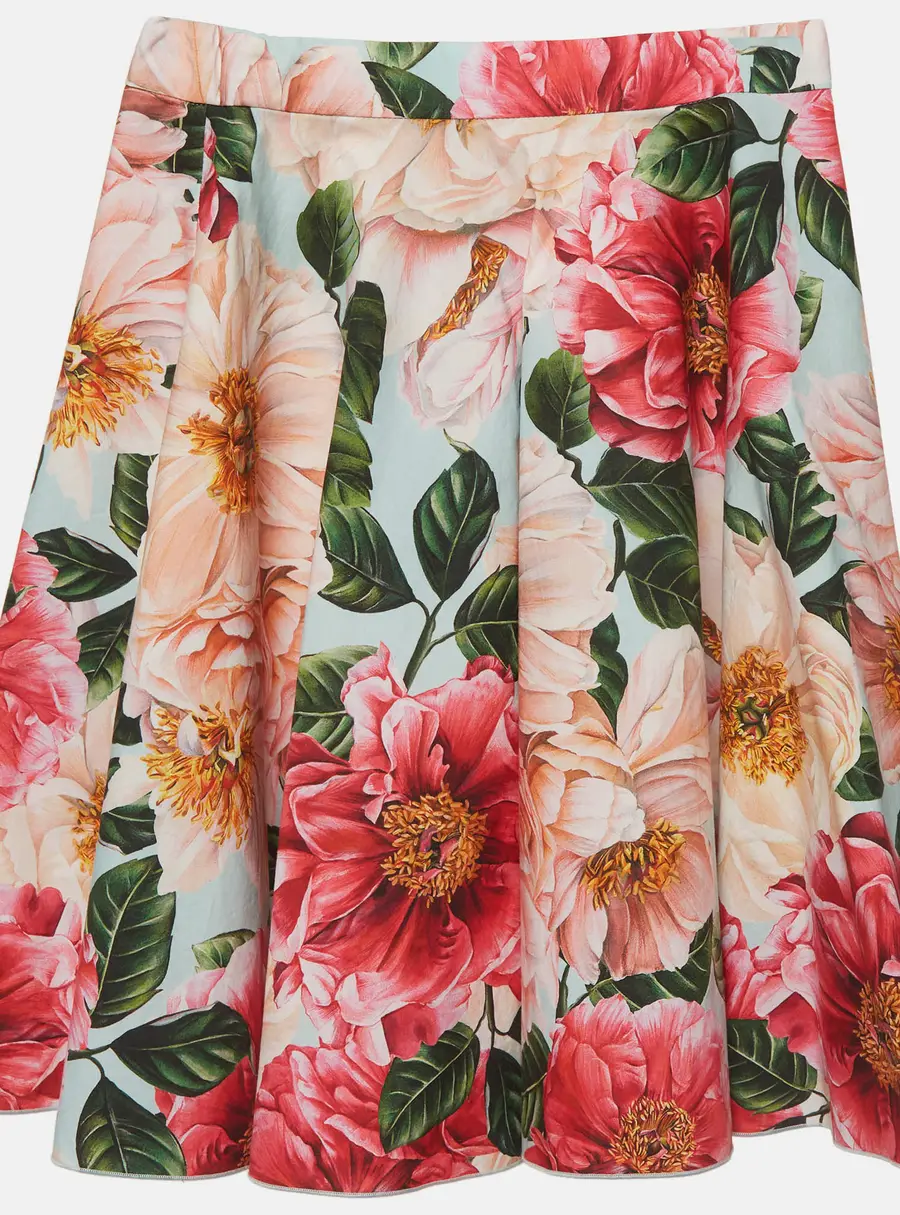 Dolce & Gabbana Pink Floral Printed Cotton Skirt 6 Years