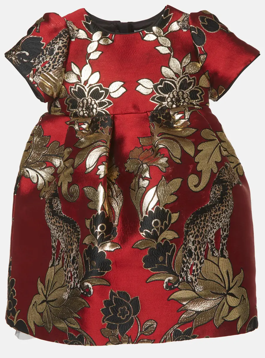 Dolce & Gabbana Kids Red Brocade Dress 18-24M