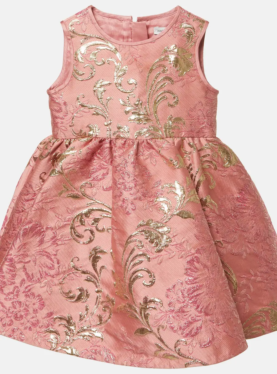 Dolce & Gabbana Pink Jacquard Flared Dress 12-18 M