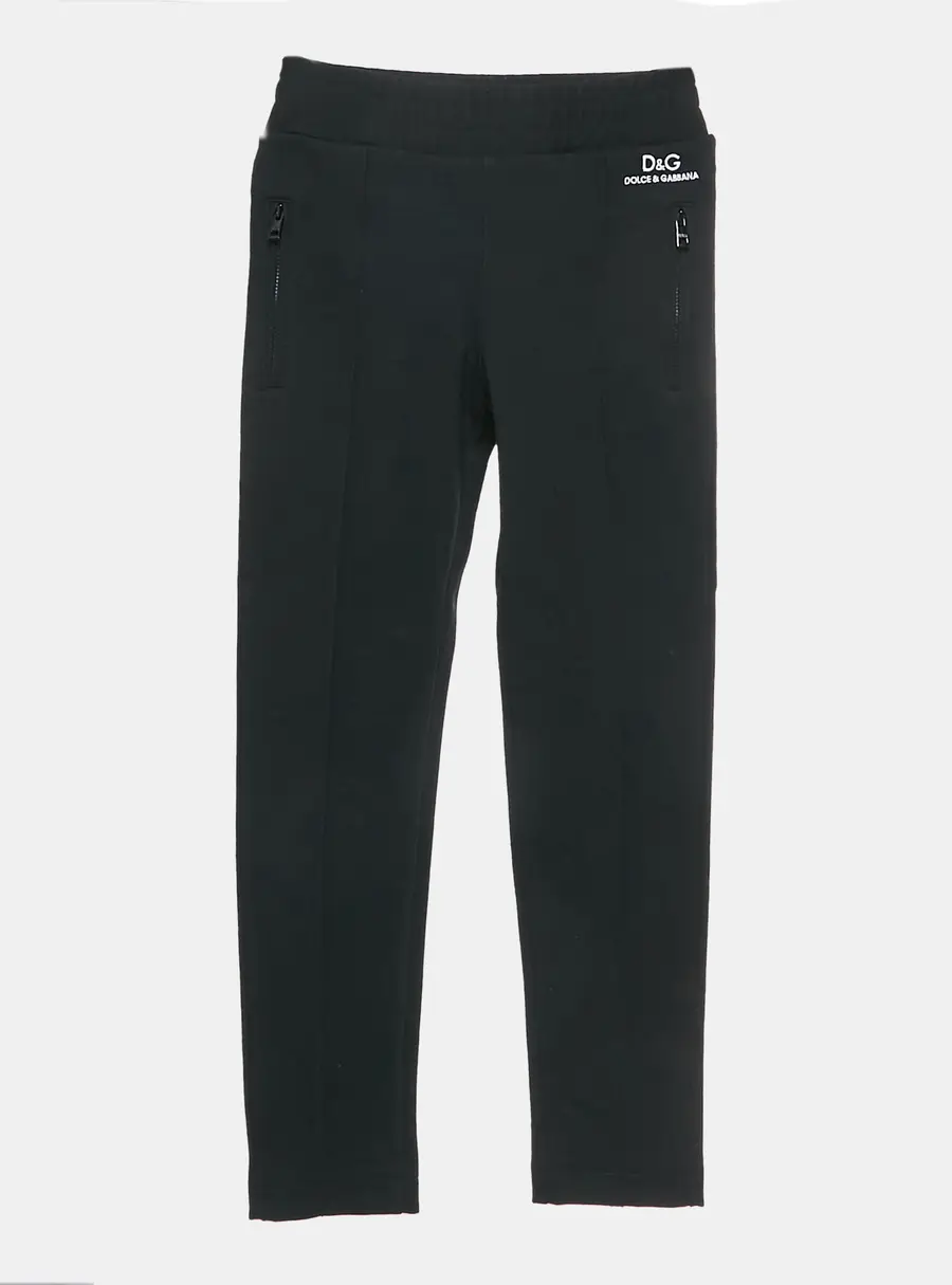 Dolce & Gabbana Kids Black Jersey Knit Track Pants 7-8 Yrs