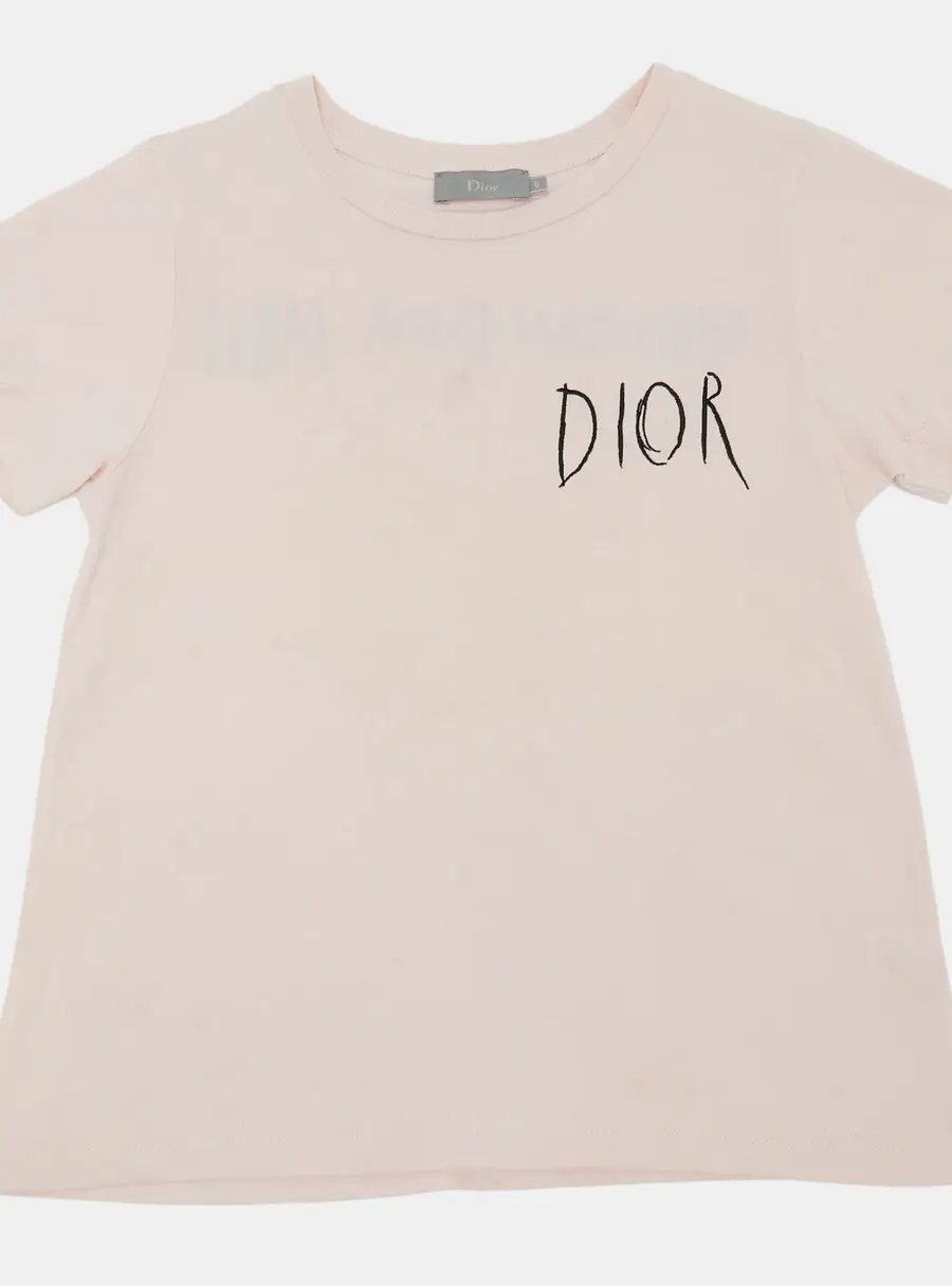 Dior x Shawn Stussy Kids Logo Embroidered Jersey T-Shirt 6Yrs