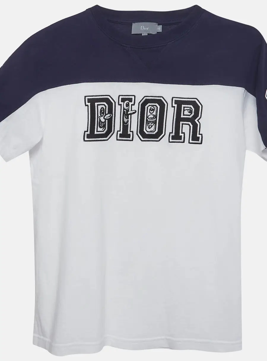Dior Homme Kids White Logo Applique Jersey T-shirt 10 Yrs