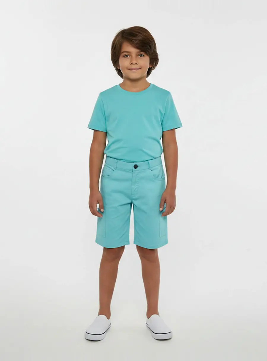 Dior Kids Blue Cotton Gabardine Cargo Shorts 12 Yrs