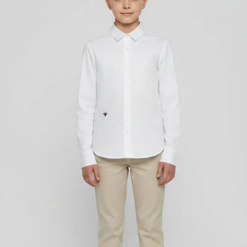 Dior Homme Kids White Cotton Long Sleeve Shirt 12 Yrs