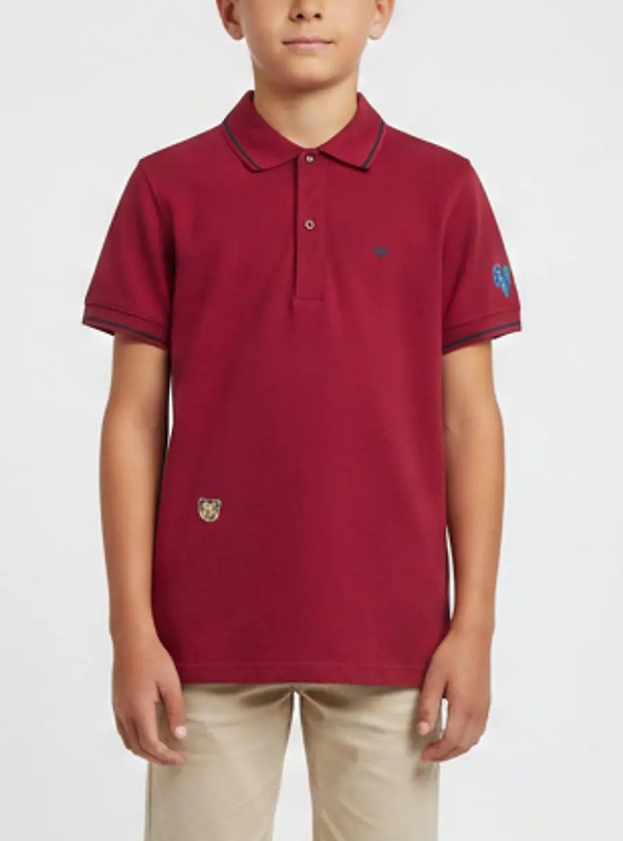 Dior Homme Kids Red Cotton Pique Short Sleeve Top 12 Yrs