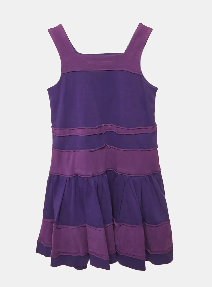 Dior Kids Purple Cotton Knit Sleeveless Dress 4 Yrs