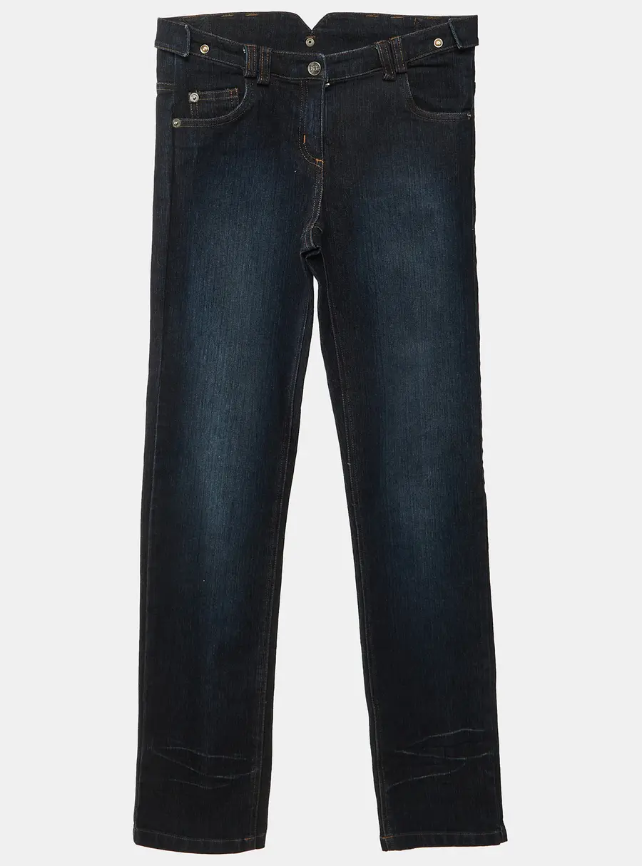 Christian Dior Kids Dark Blue Logo Embroidered Denim Straight Fit Jeans 10 Yrs Waist 25"