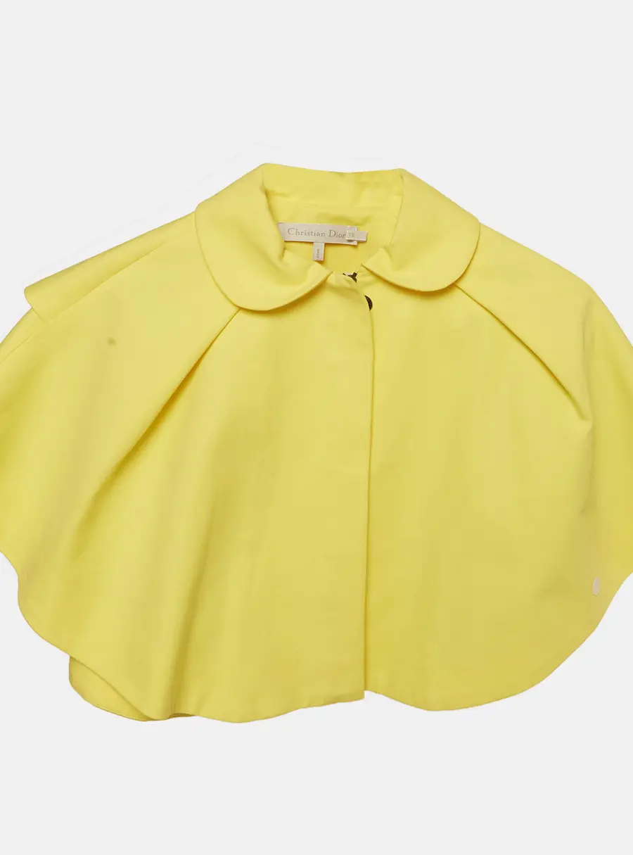 Christian Dior Girl Yellow Cotton Pleated Cape 3Yrs