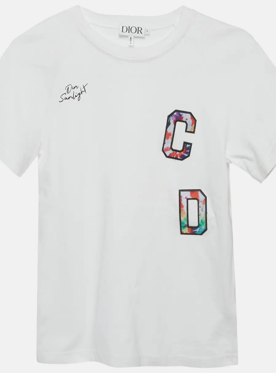Baby Dior White CD Appliqu&eacute; Jersey Dear Sunlight T-Shirt 10 Yrs