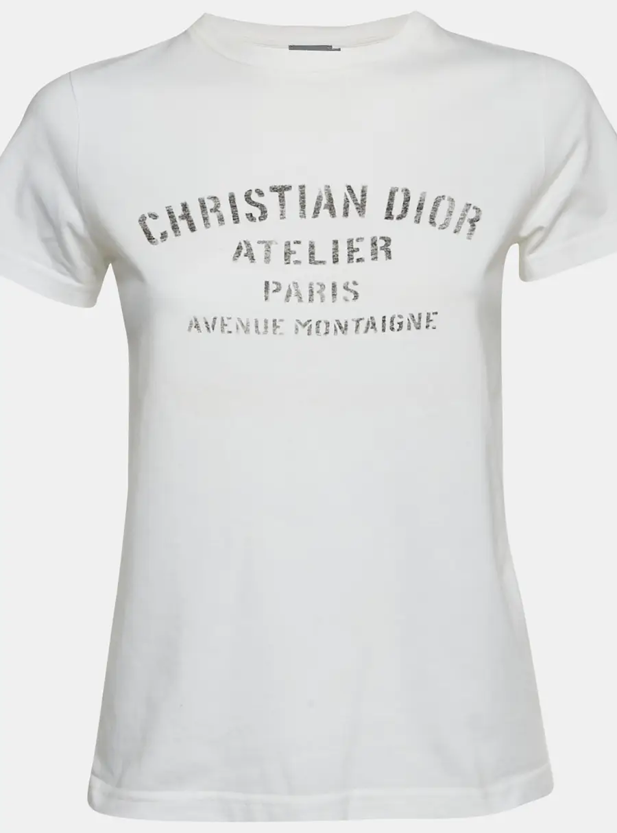Dior Homme White Logo Print Jersey Crewneck T-Shirt 12+ Yrs