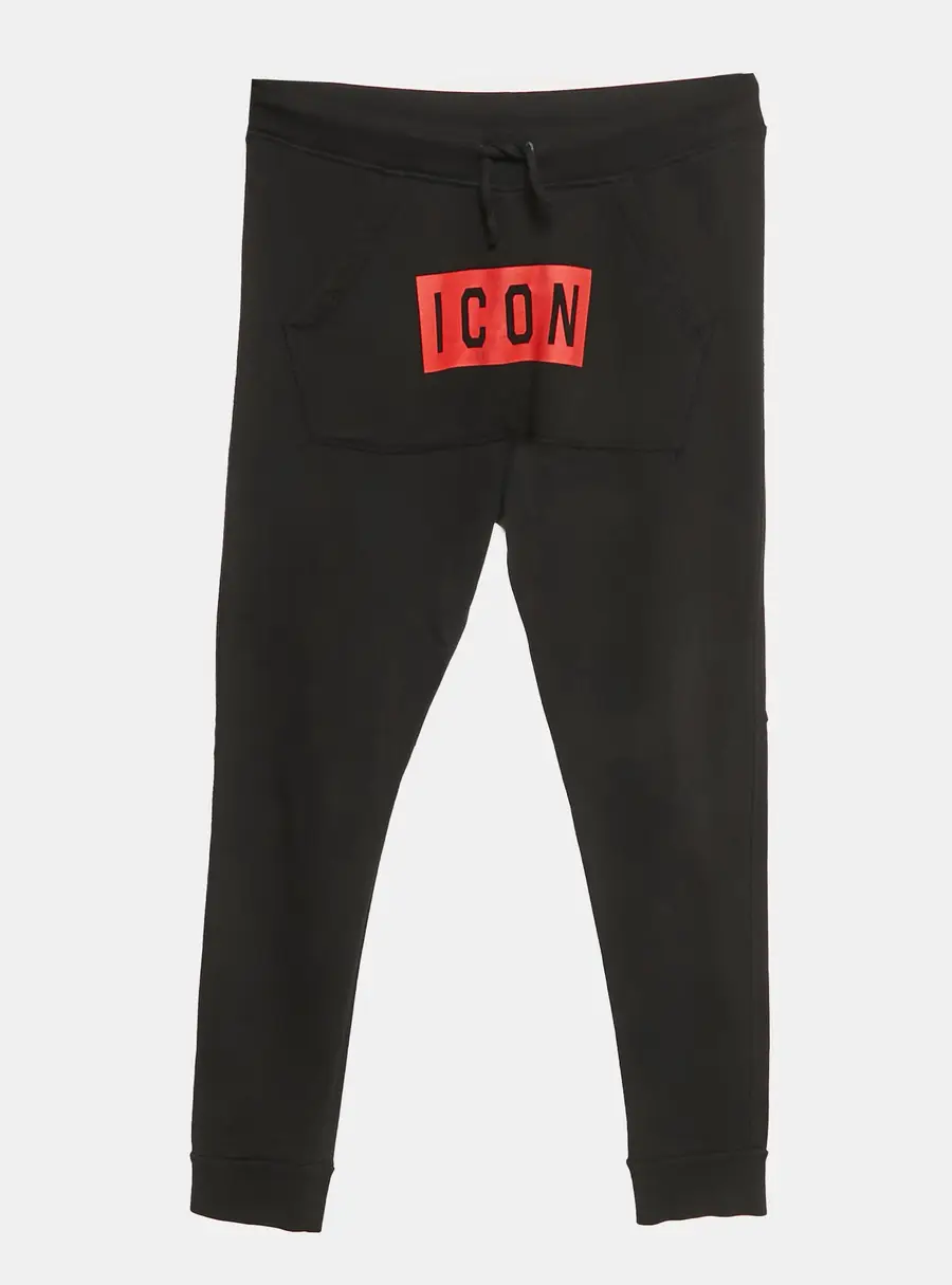Dsquared2 Black Logo Print Cotton Joggers 16Yrs