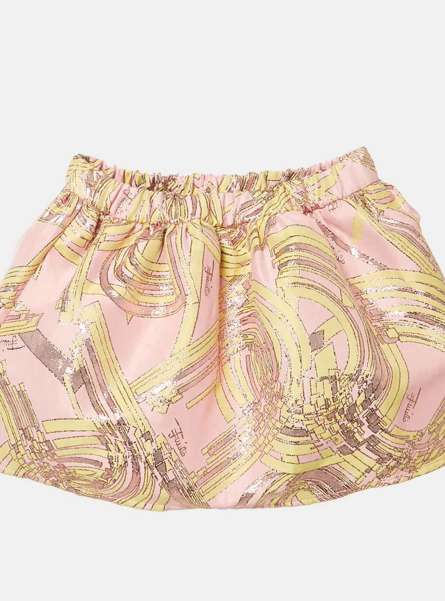 Emilio Pucci Kids Pink Lurex Jacquard Skirt 18 M