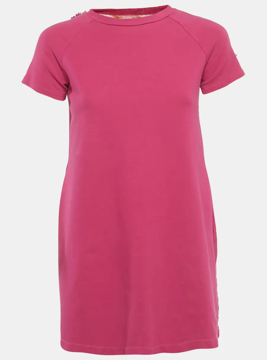 Emilio Pucci Pink Cotton Knit Raglan Sleeves Dress 12Yrs