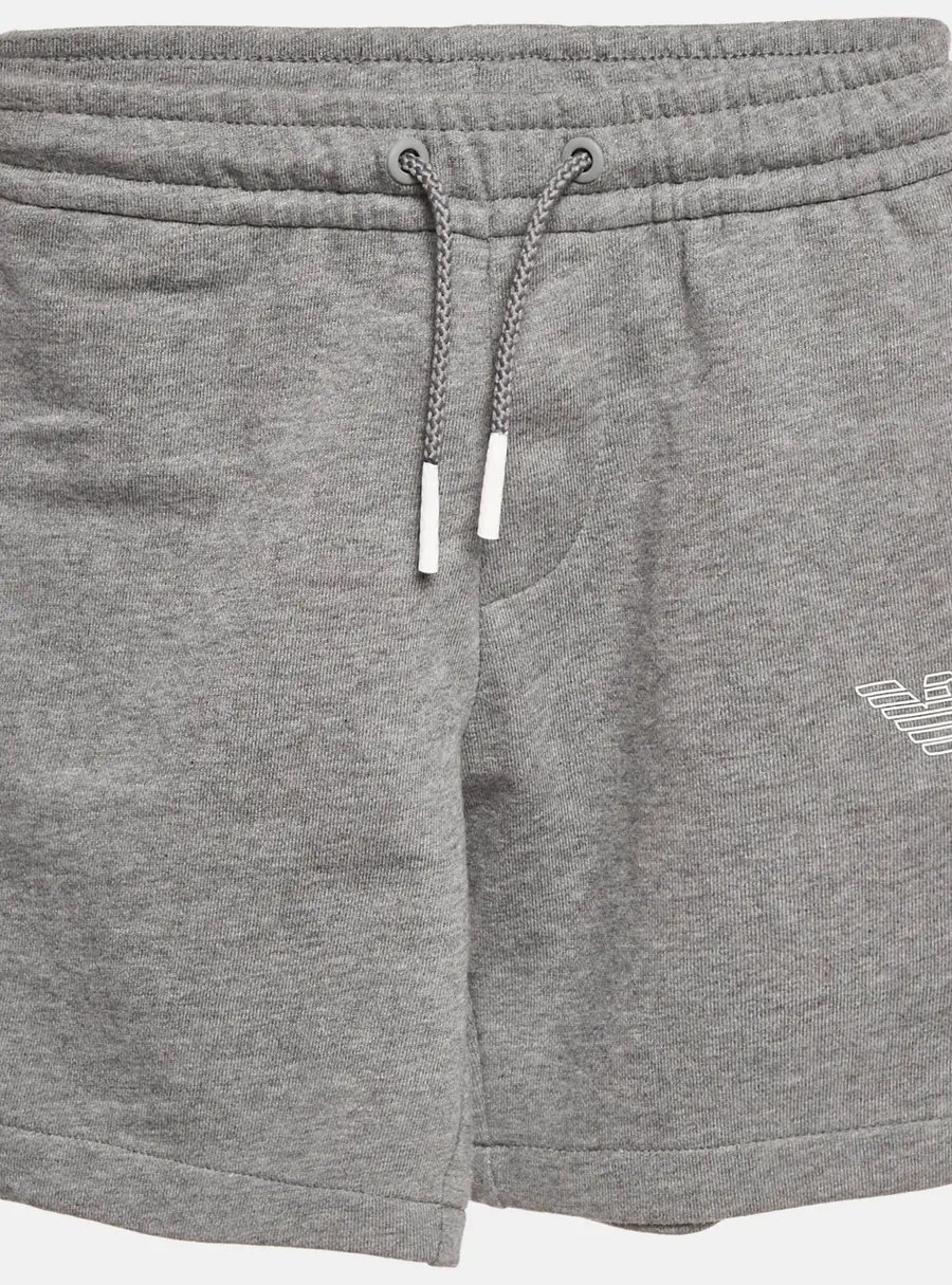 Emporio Armani Kids Grey Cotton Knit Drawstring Shorts 6 Yrs