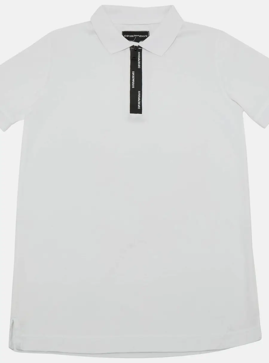 Emporio Armani Kids White Jersey Zipper Detail T-Shirt 10 Yrs