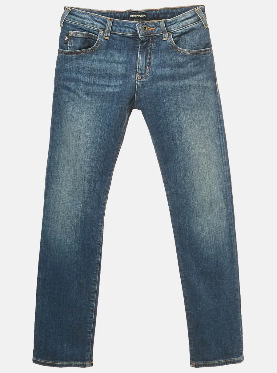 Emporio Armani Kids Blue Faded Denim Skinny Jeans 10 Yrs Waist 25"