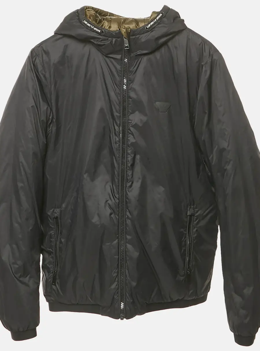 Emporio Armani Kids Midnight Blue Synthetic Reversible Hooded Puffer Jacket 14Yrs