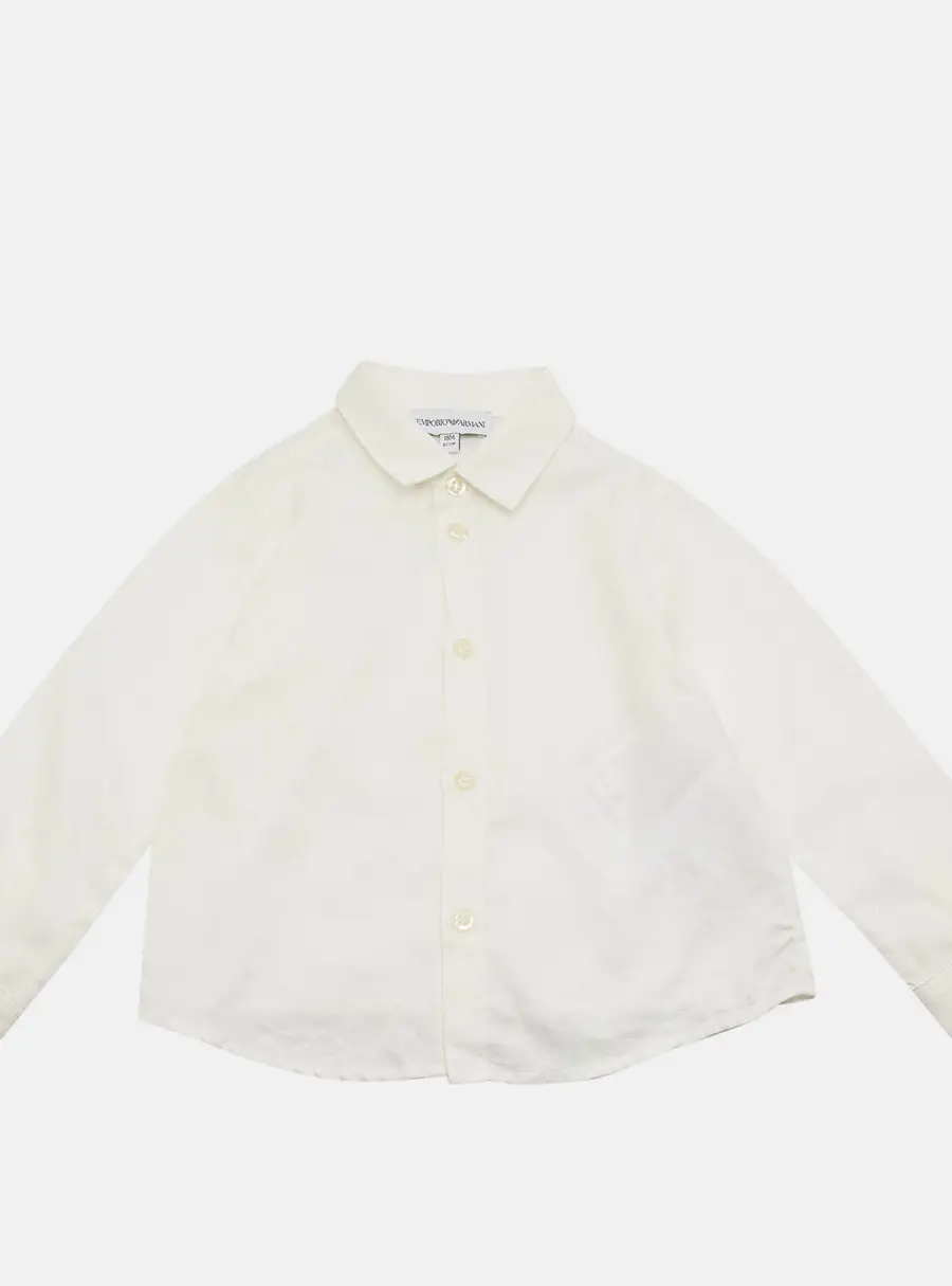 Emporio Armani Kids White Pattern Cotton Shirt 18M