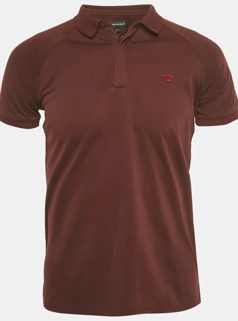 Emporio Armani Kids Burgundy Jersey Polo T-Shirt 16Yrs
