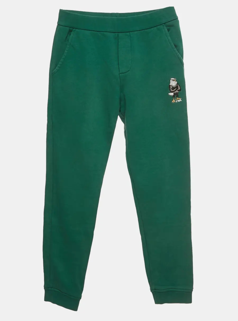 Emporio Armani Kids Green Cotton Jogger Pants 10Yrs