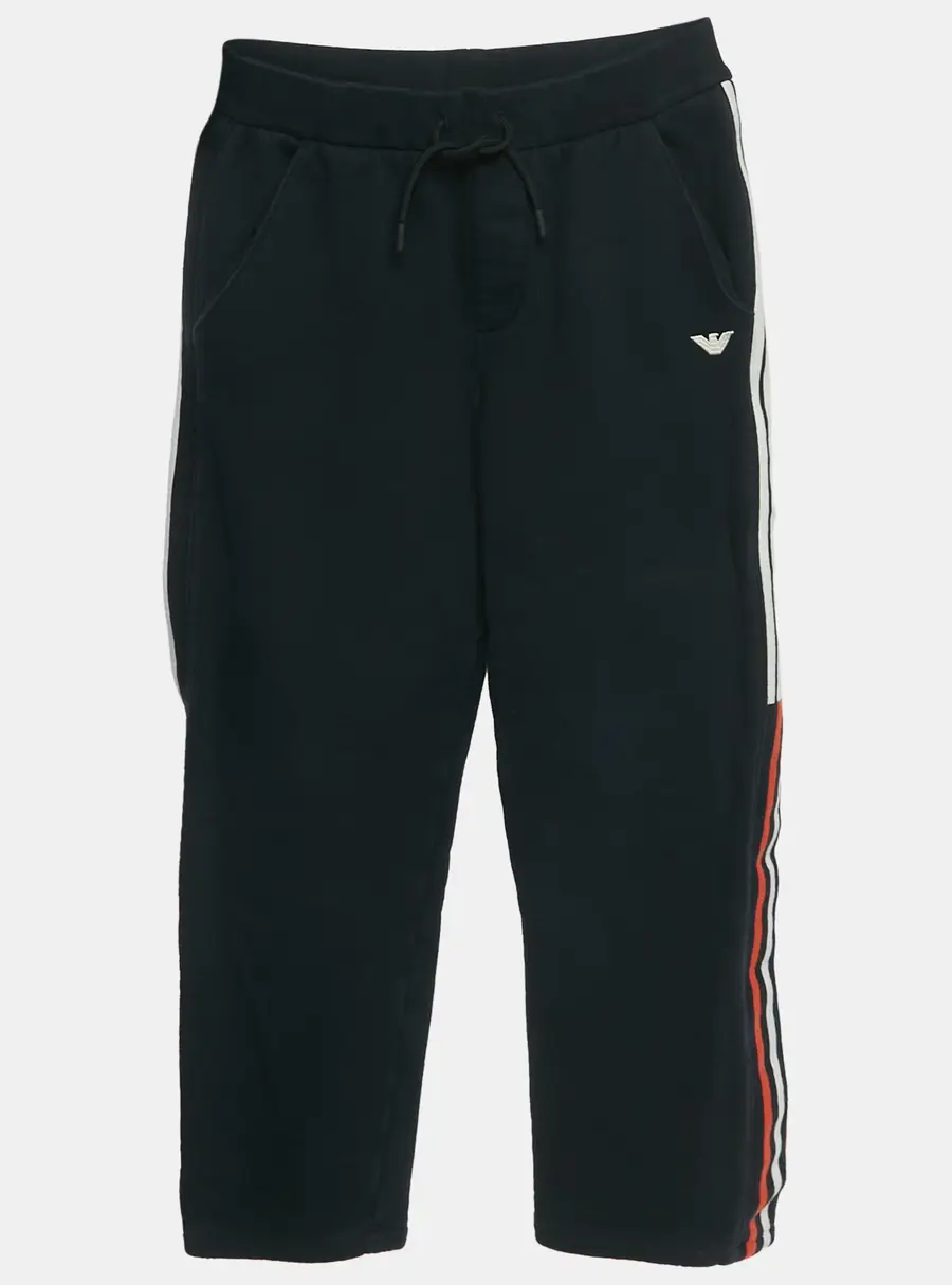 Emporio Armani Kids Navy Blue Side Stripe Cotton Trousers 10Yrs