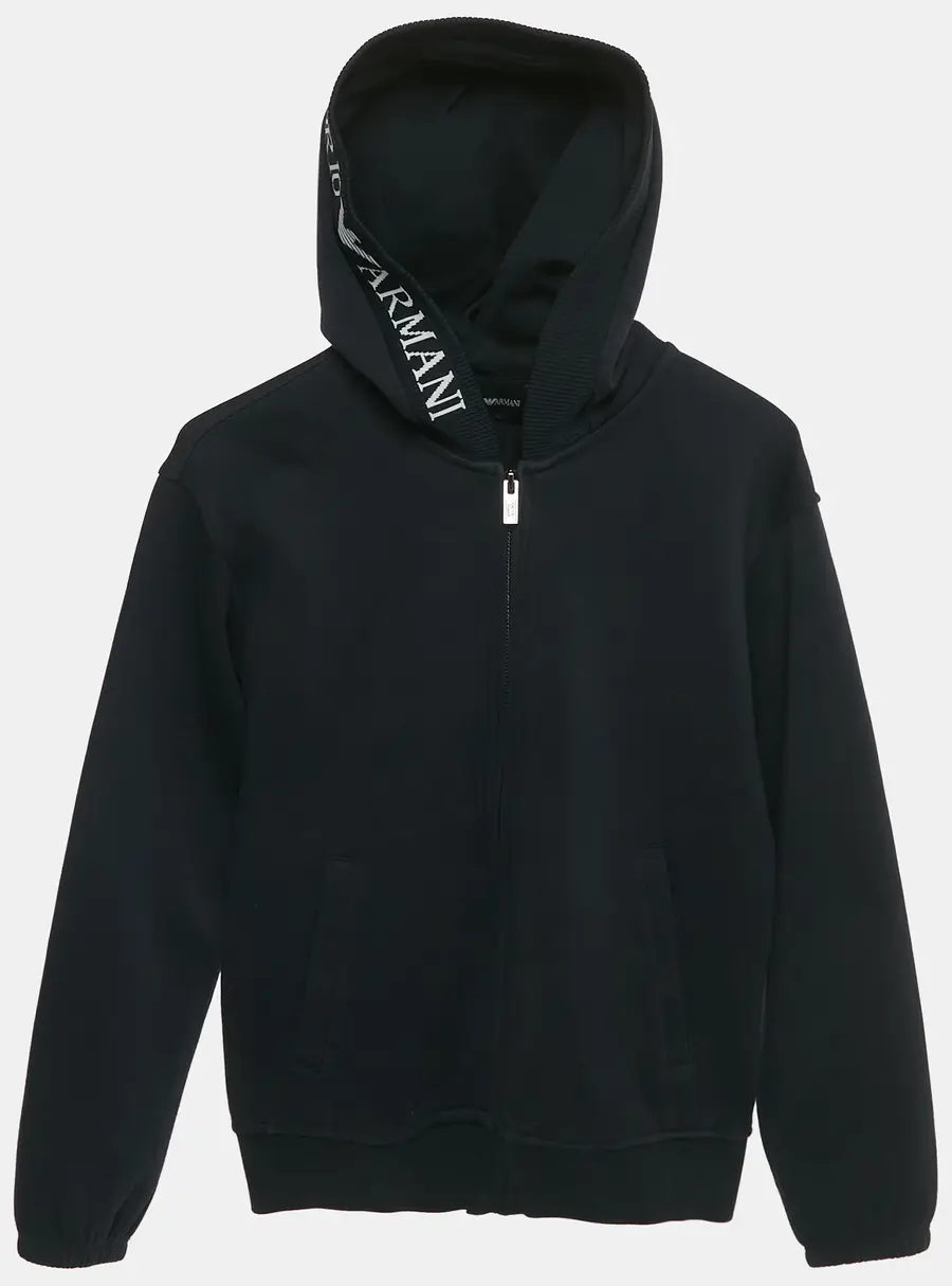 Emporio Armani Kids Nay Blue Cotton Zip-Up Jacket 10Yrs