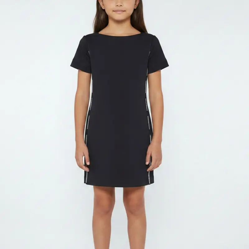 Emporio Armani Kids Navy Blue Logo Tape Jersey Side-Zip Dress 14 Yrs