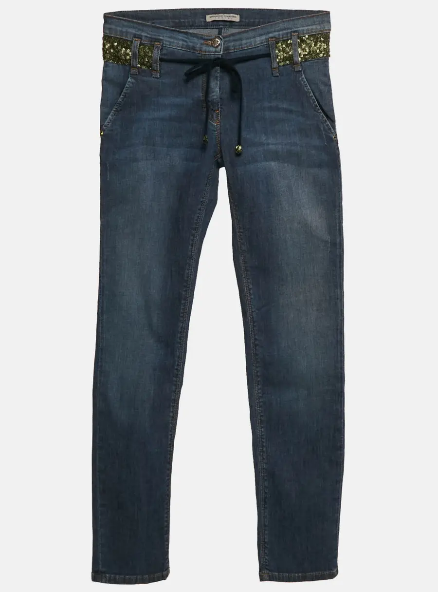 Ermanno Scervino Junior Blue Denim Sequin Detail 12 Yrs Waist 26"