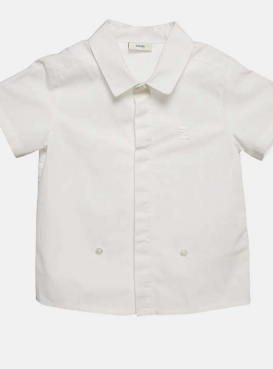 Fendi Kids White Cotton Blend Shirt 18M