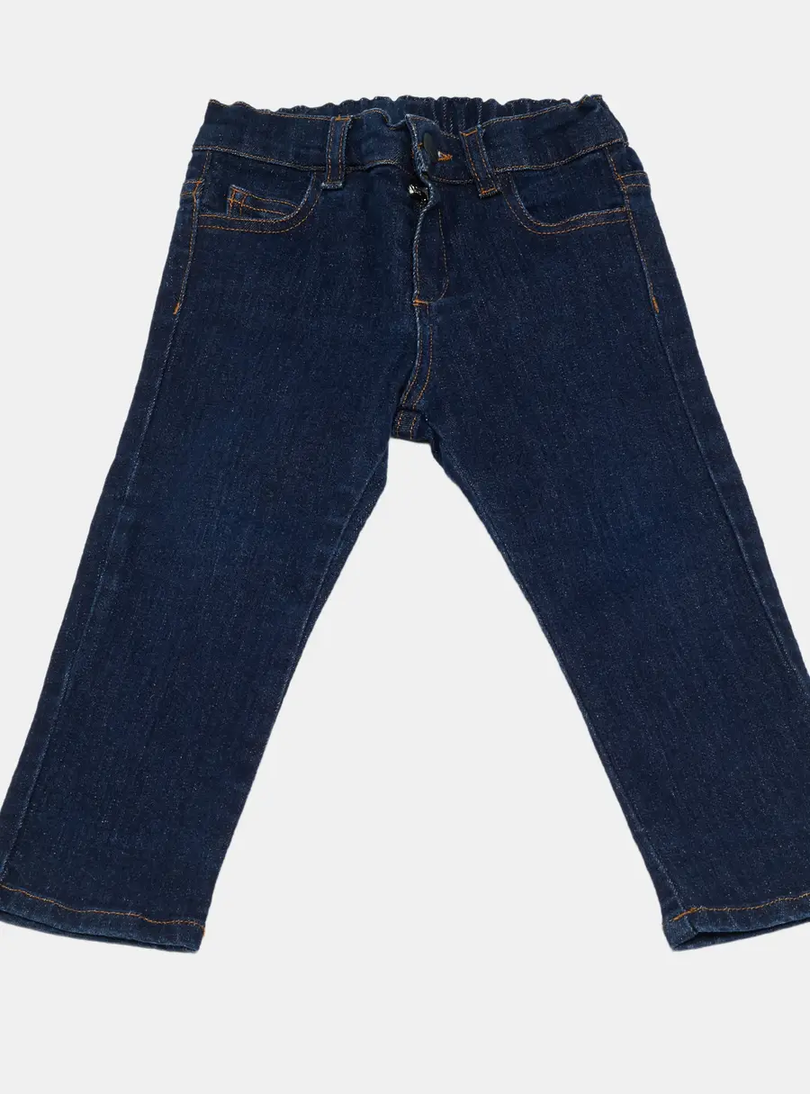 Fendi Blue Kids Blue Pocket Applique Denim Jeans 23M/Waist 19"